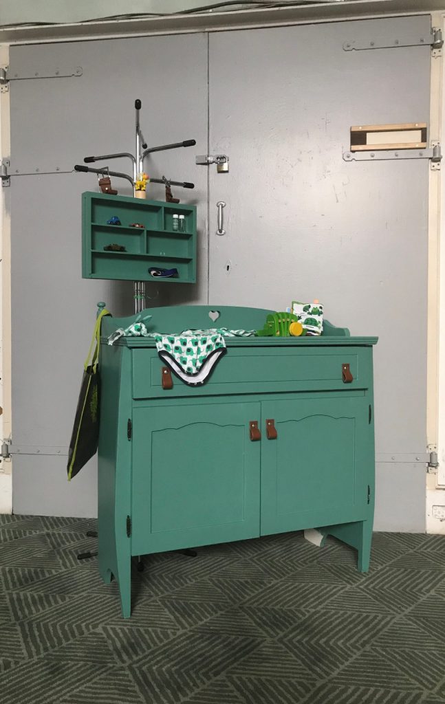 Turquoise vintage commode